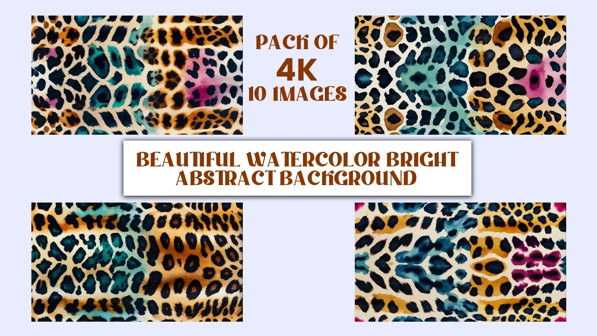 Colorful Watercolor Abstract Animal Print Background